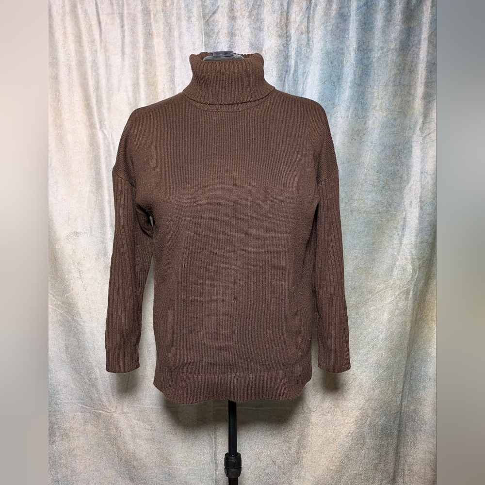 Chocolate Brown Turtleneck Sweater